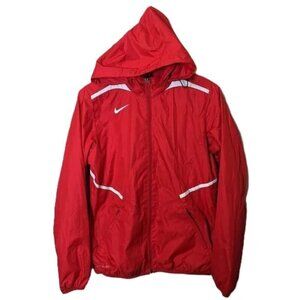 Nike Storm Fit Stormbreaker Red Hooded Jacket Windbreaker Full Zip Hidden Hood